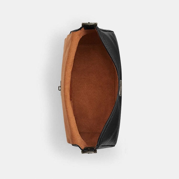 NWT Coach Etta flap bag Leather Gunmetal/Black - Picture 10 of 13